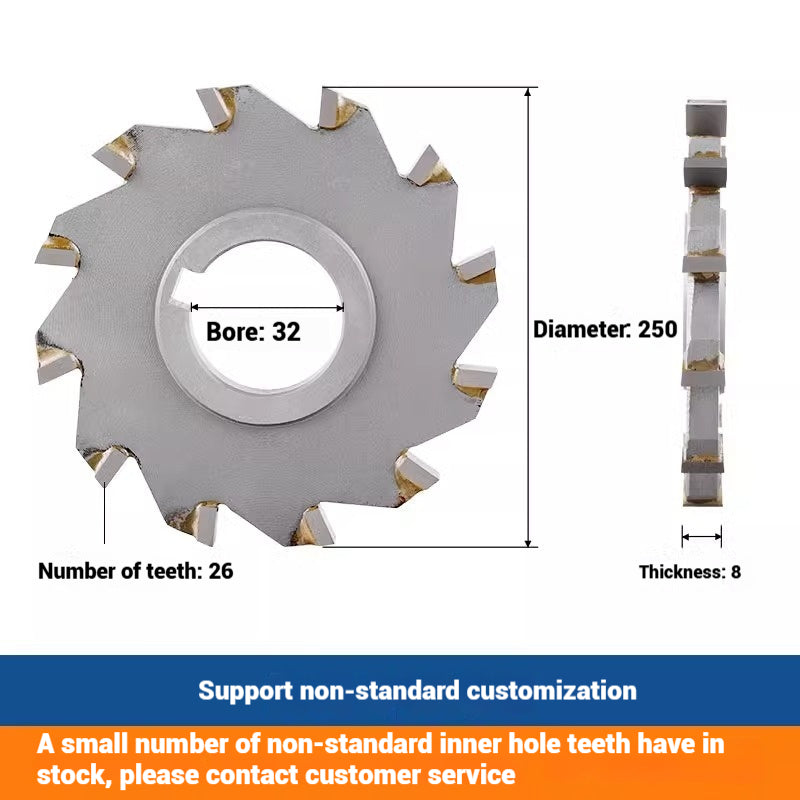 1060-Non-standard customized tungsten carbide three-face edge milling cutter blade cutter disc saw blade YG8 with teeth tungsten steel 63x8 180x10 Shandong Denso Pricision Tools Co.,Ltd.